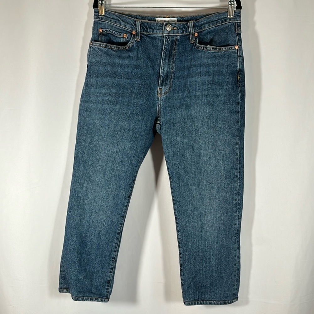 MNG Mango Claudia Medium Wash Cropped Jeans